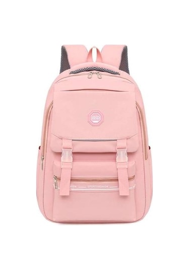 Gençler İçin Şık Ve Pratik Su Geçirmez Okul Çantası, Ortaokul Öğrencilerine Özel Dayanıklı Sırt Çantası, Gündelik Kullanım İçin Trend Tasarım Pembe