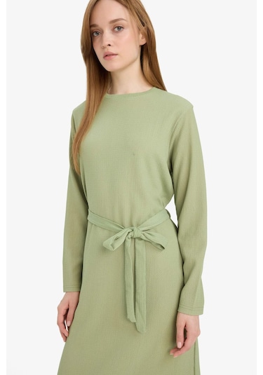 Defacto Regular Fit Bisiklet Yaka Bağlamalı Uzun Kollu Maxi Elbise D9063ax25spgn762 Yeşil-gn762 Defacto Regular Fit Bisiklet Yaka Bağlamalı Uzun Kollu Maxi Elbise D9063ax25spgn762 Yeşil-gn762