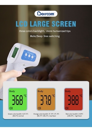 Berrcom Medical Dijital Temassız Ateş Ölçer Termometre