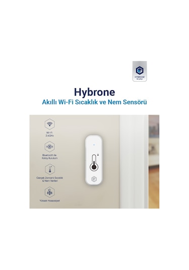 Hybrone Akıllı Wi-fi Sıcaklık Ve Nem Sensörü