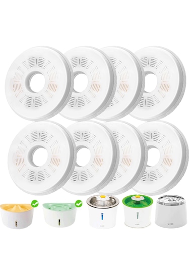 Ecronicword Evcil Hayvan Su Dağıtıcı Filtre Kartuşları 8'li F17