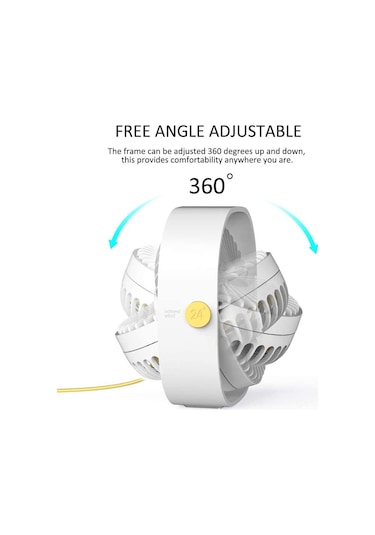 Gajeena Masaüstü Usb Fan, 360 Derece Dönebilen, 3 Seviye Rüzgar Hızı, Sessiz Motor, Mavi