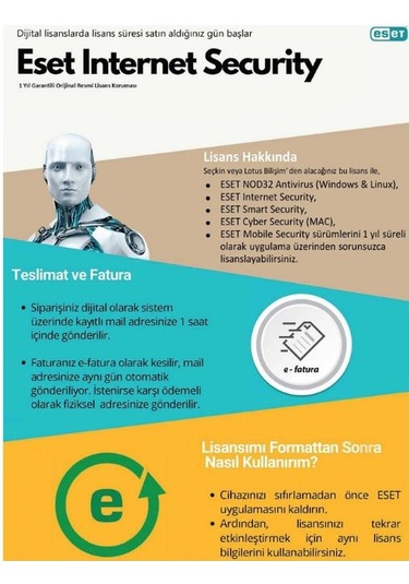 Eset Internet Security 1 Kullanıcı 1 Yıl Kutu Ürün