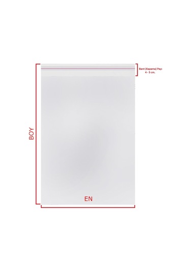 CarpCorn 11x10+5 CM  (11*15)  Şeffaf Bantlı Yapışkanlı OPP Jelat 100 Adet