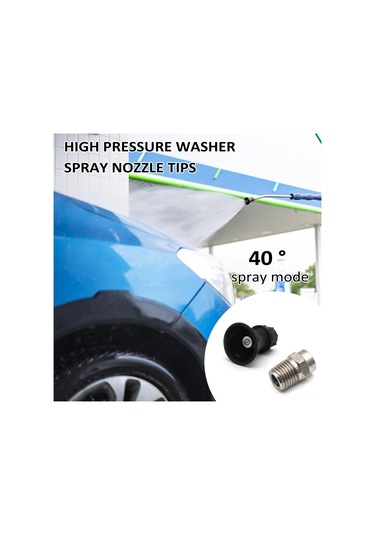 Symbee 40 Derece Basınçlı Yıkama Memesi, Paslanmaz Çelik Ve Kauçuk Koruyuculu, 4.0 Delikli Araç Temizleme Ucu