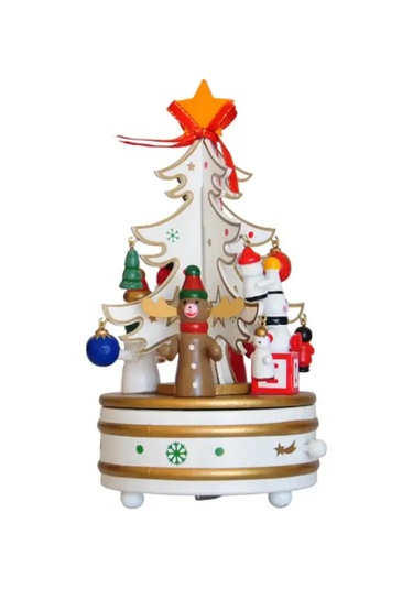 Yılbaşı Ahşap Dekor - Müzikli Yılbaşı Ağacı-