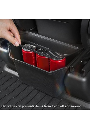 Tesla Model Y Çöp Kutusu Aksesuarları İçin Arka Orta Konsol Saklama Kutusu Düzenleyici, Renk: Siyah