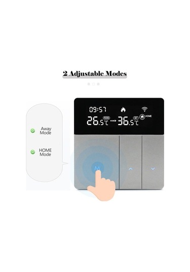 Wondernest Wıfı Termostat Siyah Radyatör Lichen Lcd Ekranlı Akıllı Isıtma Kontrol Cihazı Akıllı Bb Siyah