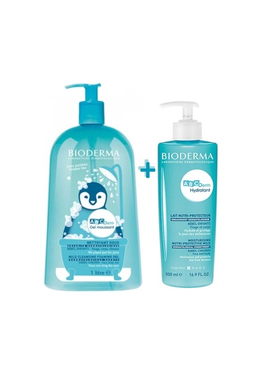 Bioderma Abcderm Foaming Cleanser 1 L + Bioderma Abcderm Hydratant 500 ML
