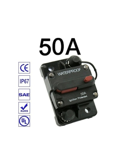 Fastbuy 30a-300a Dc 12-48v Devre Kesici Sigorta Sıfırlama, Otomatik Su Geçirmez Araba Tekne Kullanımı 50