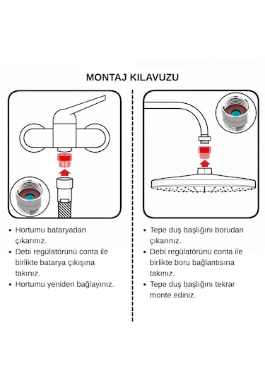 Duş Debi Regülatörü 6l/dk Duşta %80 E Varan Su Tasarrufu R1/2 Uyumlu Krom