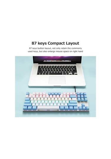 Dancemonkey İblancod K87 Klavye - Metal Panel, Renkli Işık, Mavi/rahat Anahtarlar