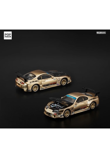 Pop Race Top Secret Gt300 Supra - Chrome Gold 1/64 277