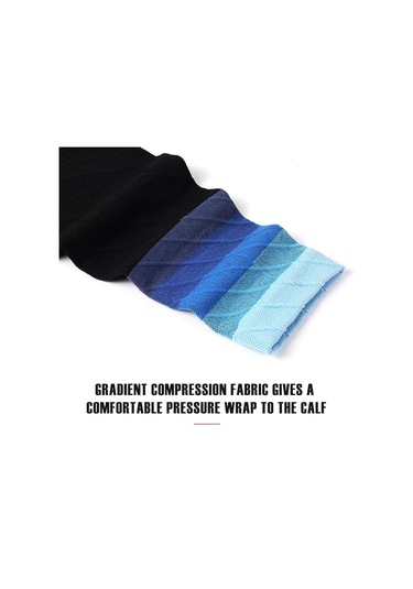 Mavi 1 Çift Buzağı Kollu Koşu Spor Bacak Elastik Sıkıştırma Manşonu Çorap Açık Hava Sporları Fitness Zpg İçin