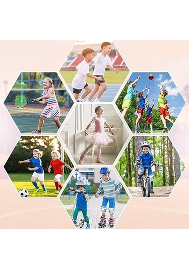 Aubyhe Gençler İçin Spor Knee Pad 4 Adet - Dans, Voleybol, Bisiklet İçin Kaymaz, Yumuşak, Nefes Alıcı - S Beden Siyah Ve Pembe 2 Çift Çok Renkli