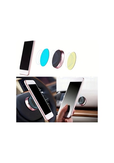 Dashanshop Altın Mini Manyetik Araç Telefon Tutucu - Alüminyum Alaşım Pano Ve Havalandırma Montajı