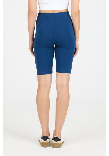 Malabadi Kadın Lacivert Penye Modal Yüksek Bel Sporcu Biker Tayt 1911 Lacivert