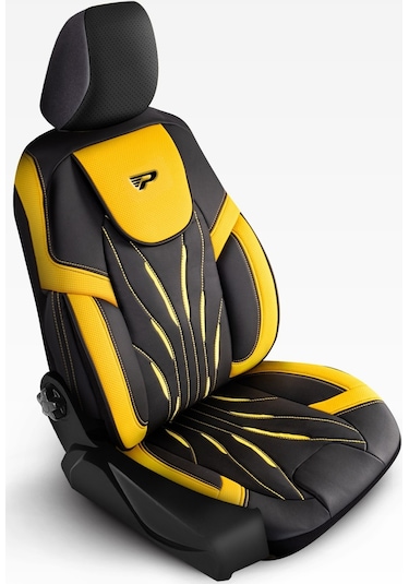 Panda Pars Serisi Deri Oto Koltuk Kılıfı - Sarı