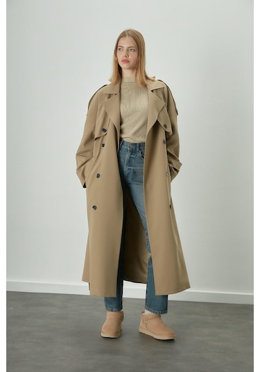 Manuka Premium Oversize Trençkot Bej