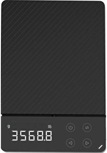 8kg Çift Kapasiteli Usb Şarjlı Mutfak Terazi, 5 Birim Dönüştürülebilir, Led Ekranlı, Toplama/azaltma/derleme/tarihçe Özellikli Taşınabilir Dijital Terazi Siyah Siyah