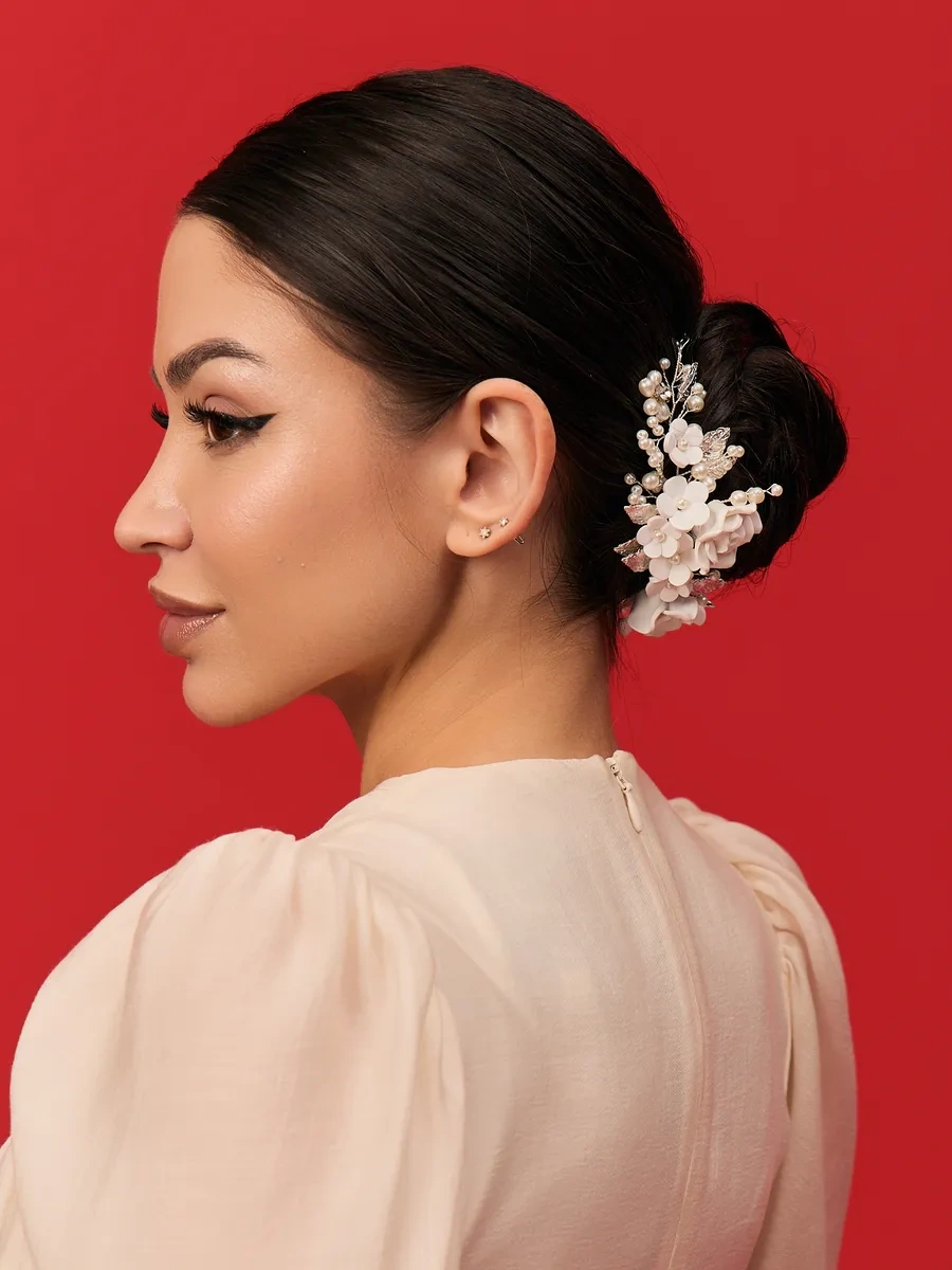 Bıjuteks Saç Taçları Düğün 91635896 Kırmızı-Beyaz