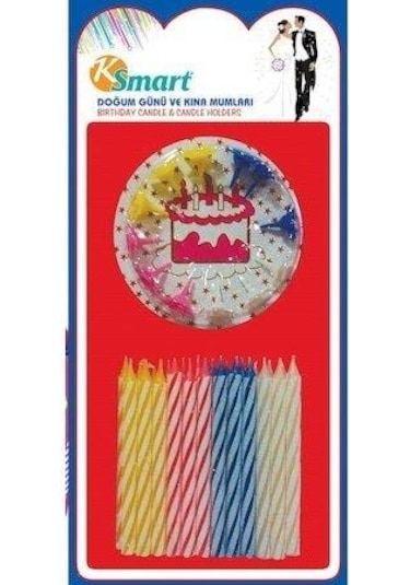 Doğum Günü Pastası Mumu 22 Adet Mum - 1 Paket