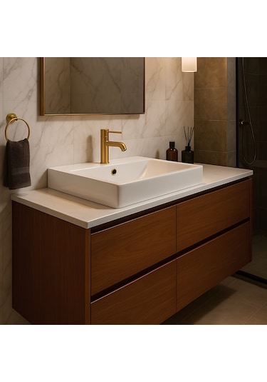 Turavit Vega Dikdörtgen Beyaz Delikli Lavabo 50x42 Cm Vg0050 Diğer