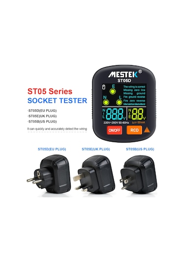 Vkemall Priz 30-250v Taşınabilir Dijital Soket Test Cihazı Dedektör Rcd Gerilim Test Cihazı T