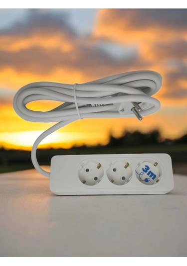 Asyagrup Seldur Üçlü Çocuk Korumalı Grup Priz 3 Metre Kablolu