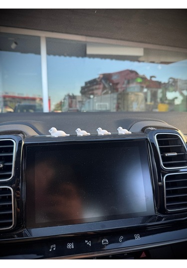 4 Parça Sevimli Fok Balığı Ailesi Dikiz Aynası Süsü - Ayna Süsü Araba Süsü Torpido Süsü Oto Aksesuar