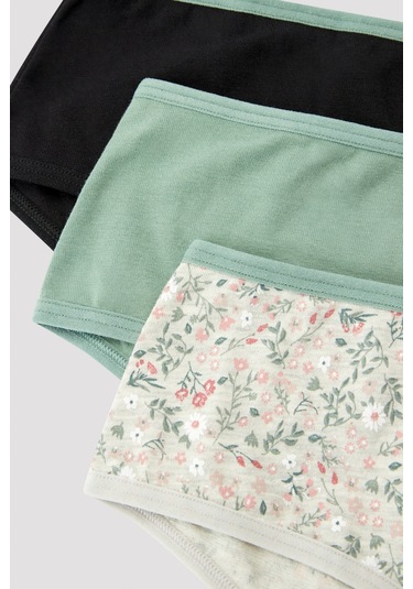 Floral Çiçek Desenli 3lü Cover Çok Renkli Slip Külot Çok Renkli