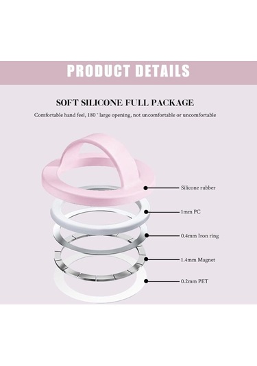 Manyetik Telefon Halkası Tutucu 360 Dönebilen Akıllı Telefon Standı Pembe Diğer