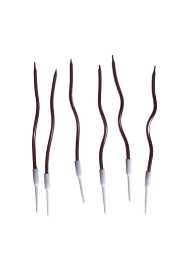 Eğik Pasta Mumu Lila Renkli 6 Lı 14 Cm