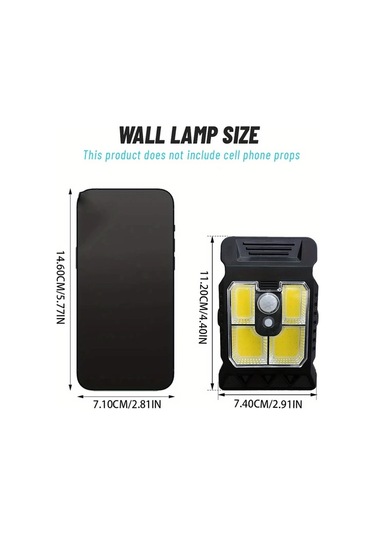 Xuweiwei Duvara Takılabilen Klipsli Ambiyans Gece Işığı Hareket Algılayıcı Güneş Enerjili Şarj Edilebilir Duvar Lambası 1pc Ahşap