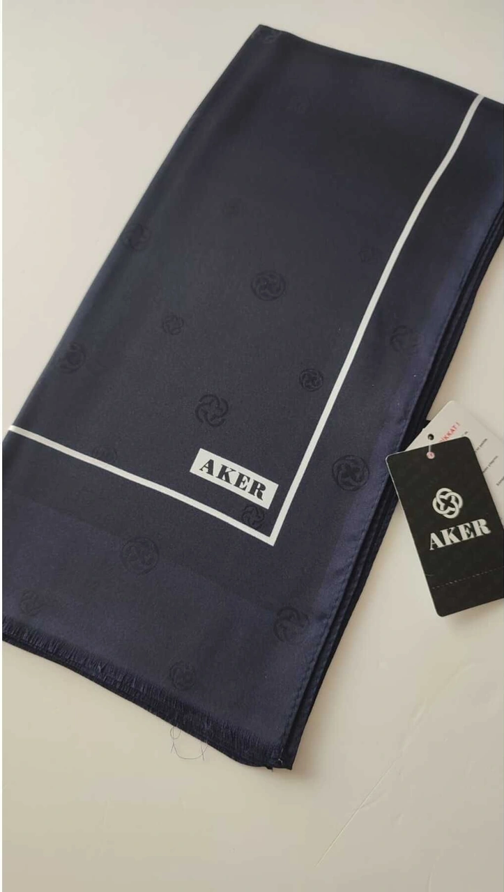 Lacivert Aker İpek Jakar Fular 321 Lacivert