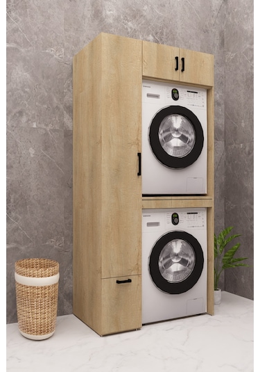 Mdf Çamarış Makinesi Ve Kurutma Makinesi Dolabı Çekmeceli Ahşap Lefkas Meşe