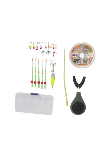 Wezone Kış Balıkçılığı Seti: Dayanıklı Buz Balıkçılık Kamışı, Keskin İğneler Ve Taşınabilir Depolama Kutusu - Asker Yeşili