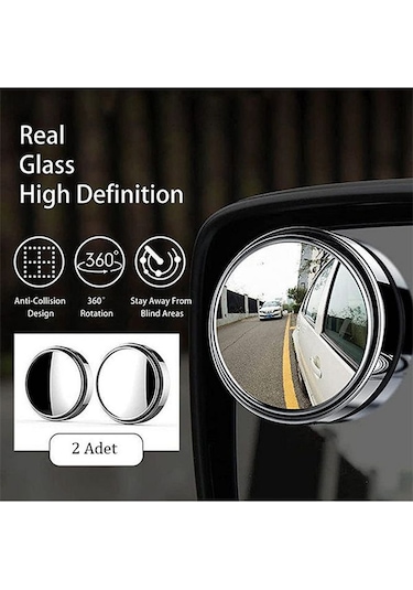 Kör Nokta Ayna Seti 2'li Araç 360 Oynar Oto Kör Nokta Aynası Dikiz Arka Yan Görüş Güvenlik Aynası