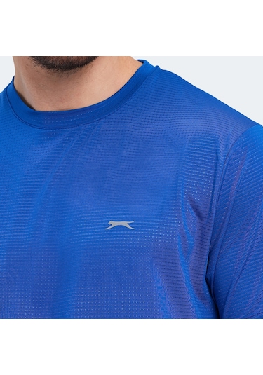 Slazenger OSWIN IN Erkek  Saks Mavi Tişört