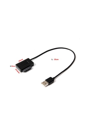 Lemestar Dışarıdaki Laptoptan Sata Optik Sürücüye Msata'dan Usb2.0'a Dönüştürücü Kablosu, 480mb/s Hızlı Transfer, 7+6pin, Siyah, 35cm, 17g