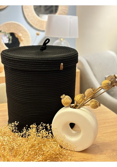 Victor Çok Amaçlı Düzenleyici Kapaklı Sepet,kapaklı Saksılık, Kapaklı Organizer 36x40 - Büyük Boy Siyah