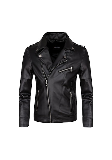 Çapraz Fermuar Erkek Deri Ceket