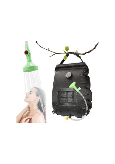 Novahub Siyah Güneş Enerjili Duş Çantası, 5 Galon/20l Güneş Enerjili Isıtma Kamp Duş Çantası, Ç Hortum Ve Kamp Mutfak Malzemeleri 57013314 Siyah Siyah