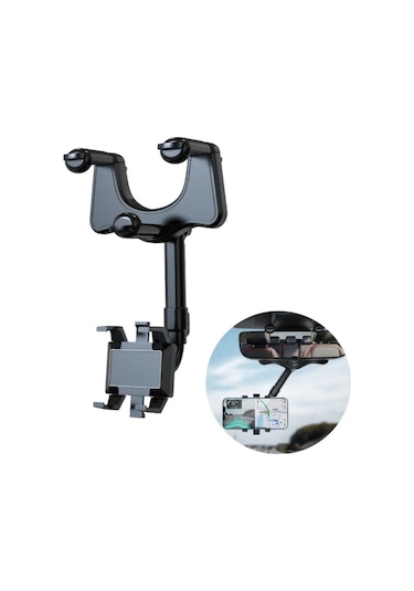 Concrd Ch-117 Şık Kullanışlı Dikiz Ayna Cam Masa 360 Dönebilen Araç İçi Telefon Tutucu Holder