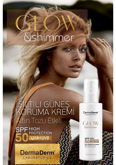 Dermaderm Glow & Shimmer Simli Güneş Kremi SPF50 100 G