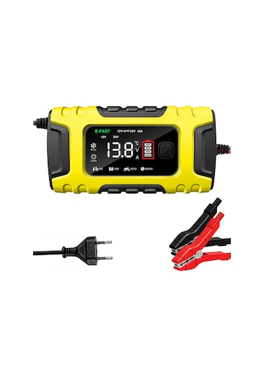 Tenfowee E-fast Akıllı Renkli Ekranlı Şarj Cihazı: 12v/24v 10a Otomobil Ve Motosiklet Aküleri İçin Çok Fonksiyonlu Sarj Aleti