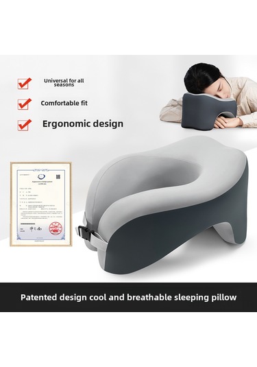 Mufunye Memory Foam Boyun Yastığı - Ofis Okul Ara Dinlenme, Boyun Desteği, Ergonomik U-şekli, Pembe 28x24x17cm Pembe