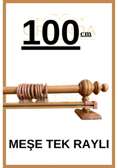 Rustik Perde Askısı Meşe 100cm - Ahşap Rustik Meşe