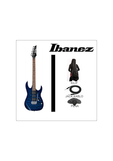 Ibanez Grx70Qa-Tbb Elektro Gitar (Kılıf+Askı+Pena+Jak Kablo)