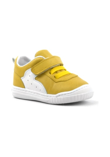 Rakerplus Hakiki Deri Sarı Cırtlı Lastikli Bebek Sneaker Sarı